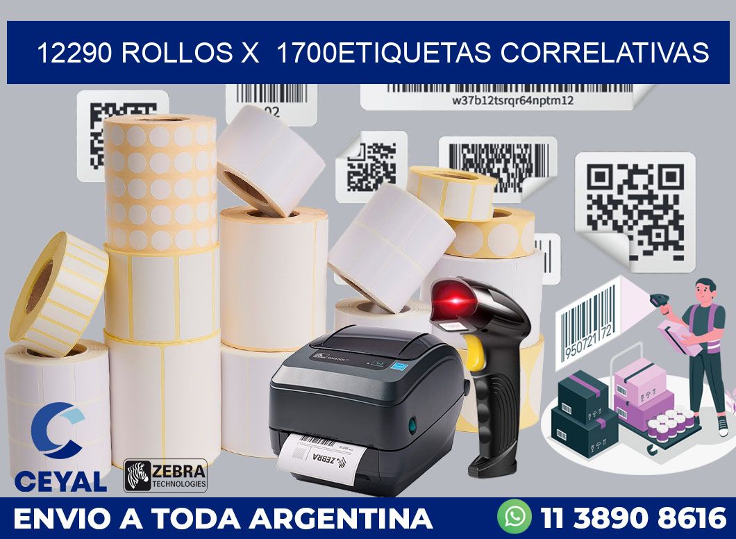 12290 Rollos x  1700etiquetas correlativas