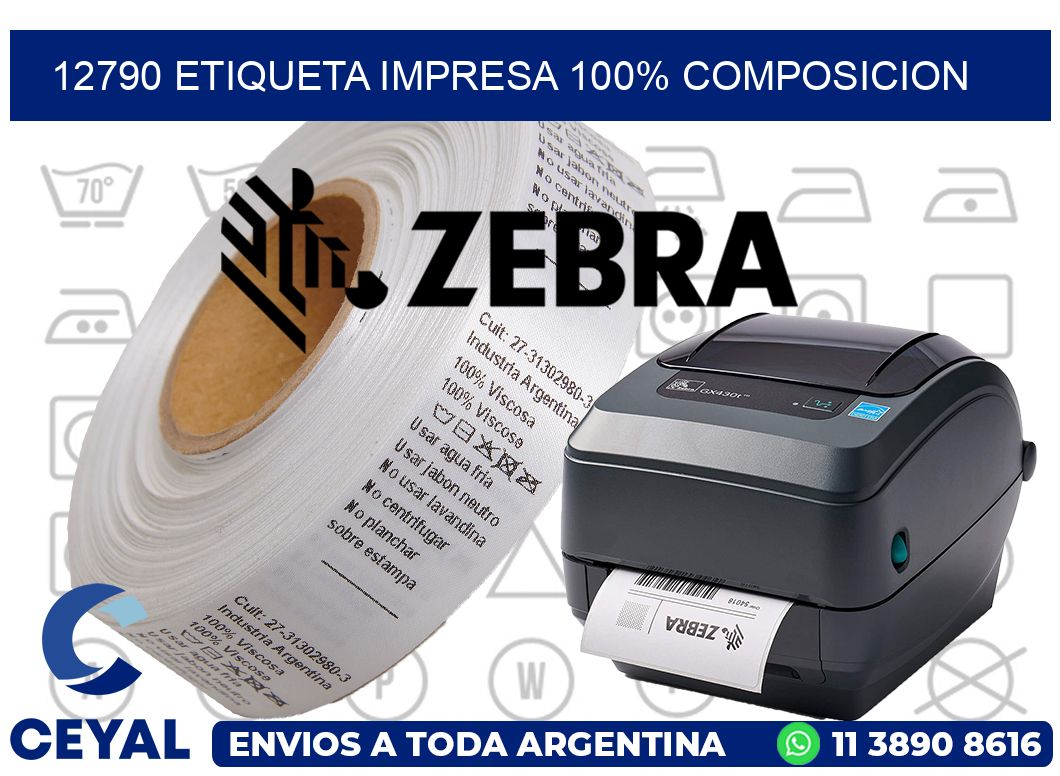 12790 ETIQUETA IMPRESA 100% COMPOSICION