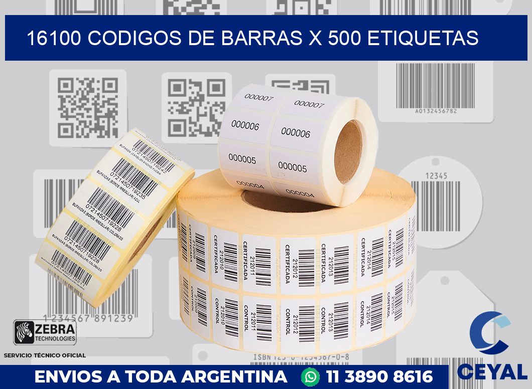 16100 codigos de barras x 500 etiquetas