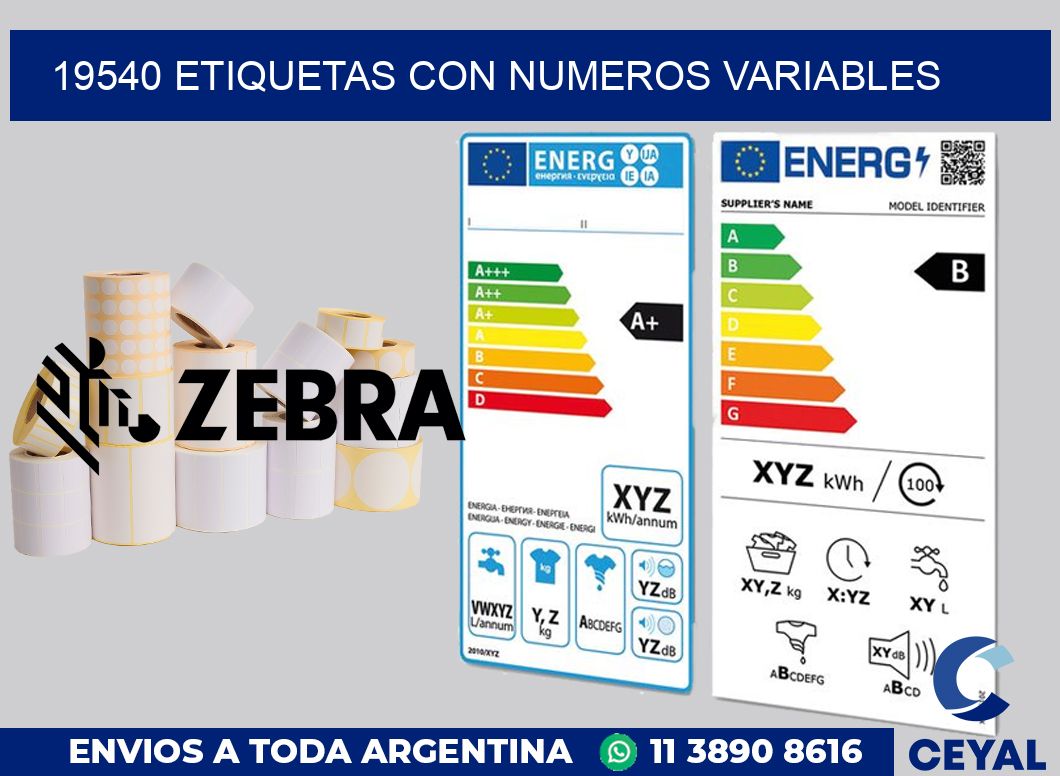 19540 ETIQUETAS CON NUMEROS VARIABLES