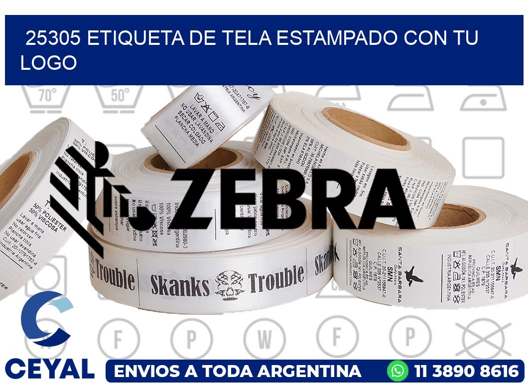 25305 ETIQUETA DE TELA ESTAMPADO CON TU LOGO