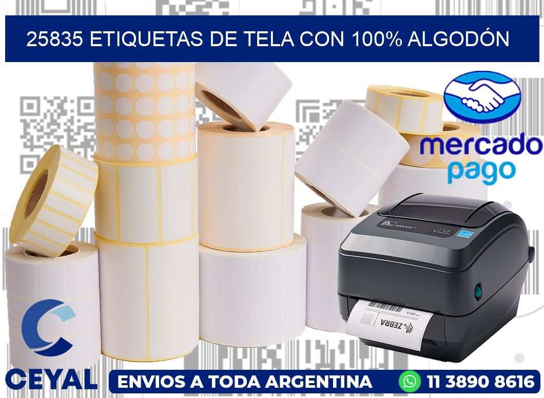 25835 ETIQUETAS DE TELA CON 100% ALGODÓN