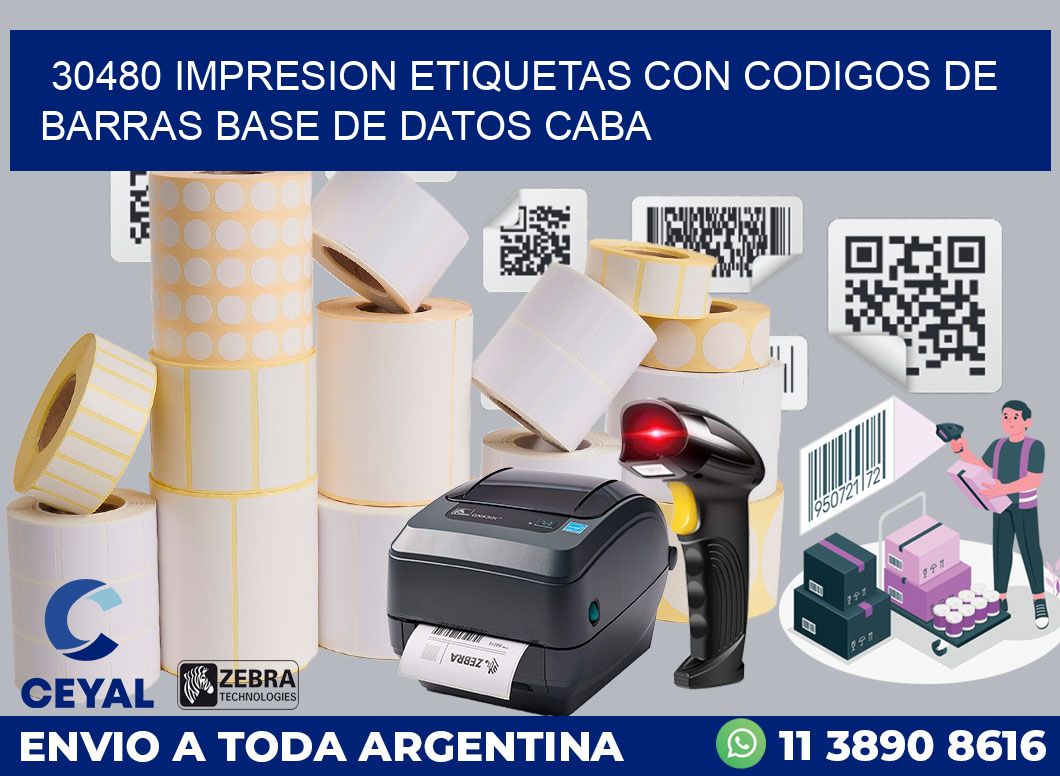 30480 IMPRESION ETIQUETAS CON CODIGOS DE BARRAS BASE DE DATOS CABA