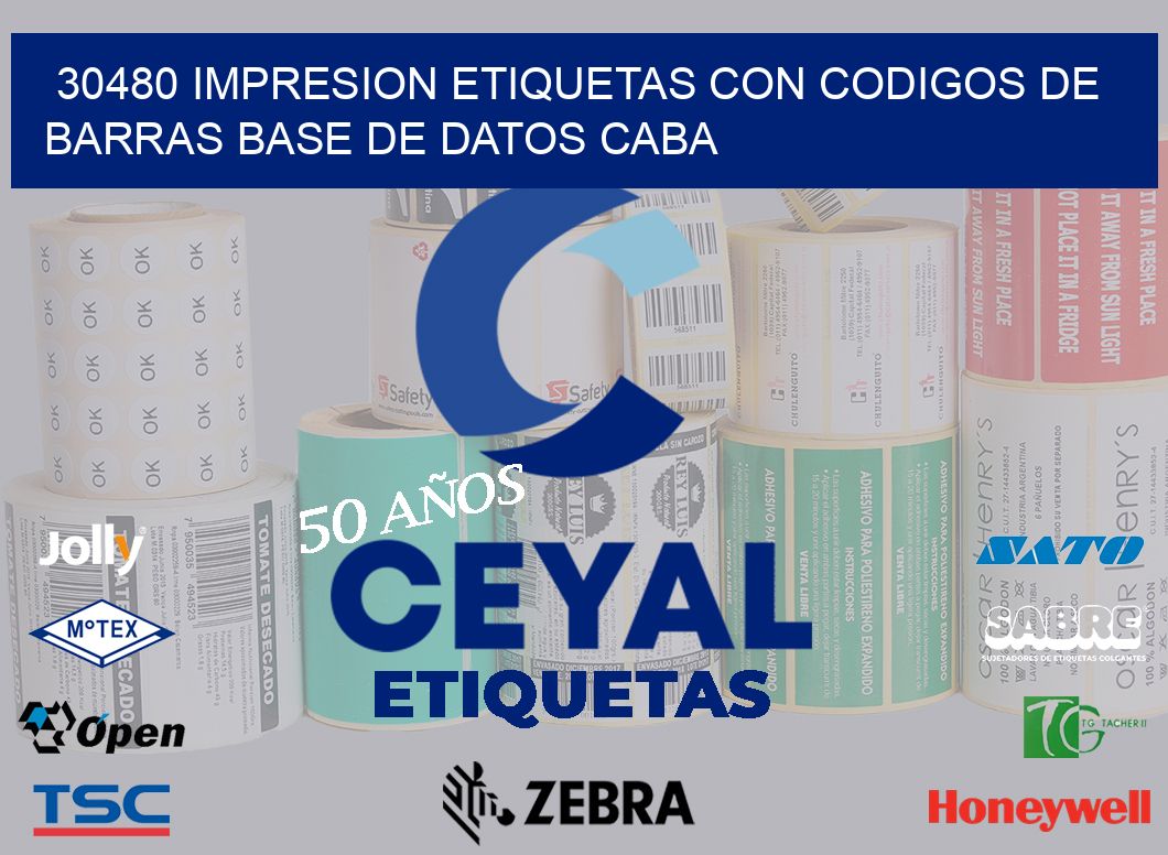 30480 IMPRESION ETIQUETAS CON CODIGOS DE BARRAS BASE DE DATOS CABA