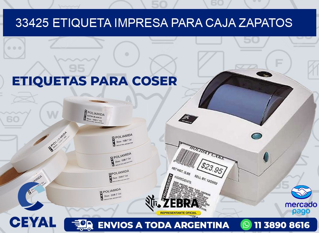 33425 ETIQUETA IMPRESA PARA CAJA ZAPATOS