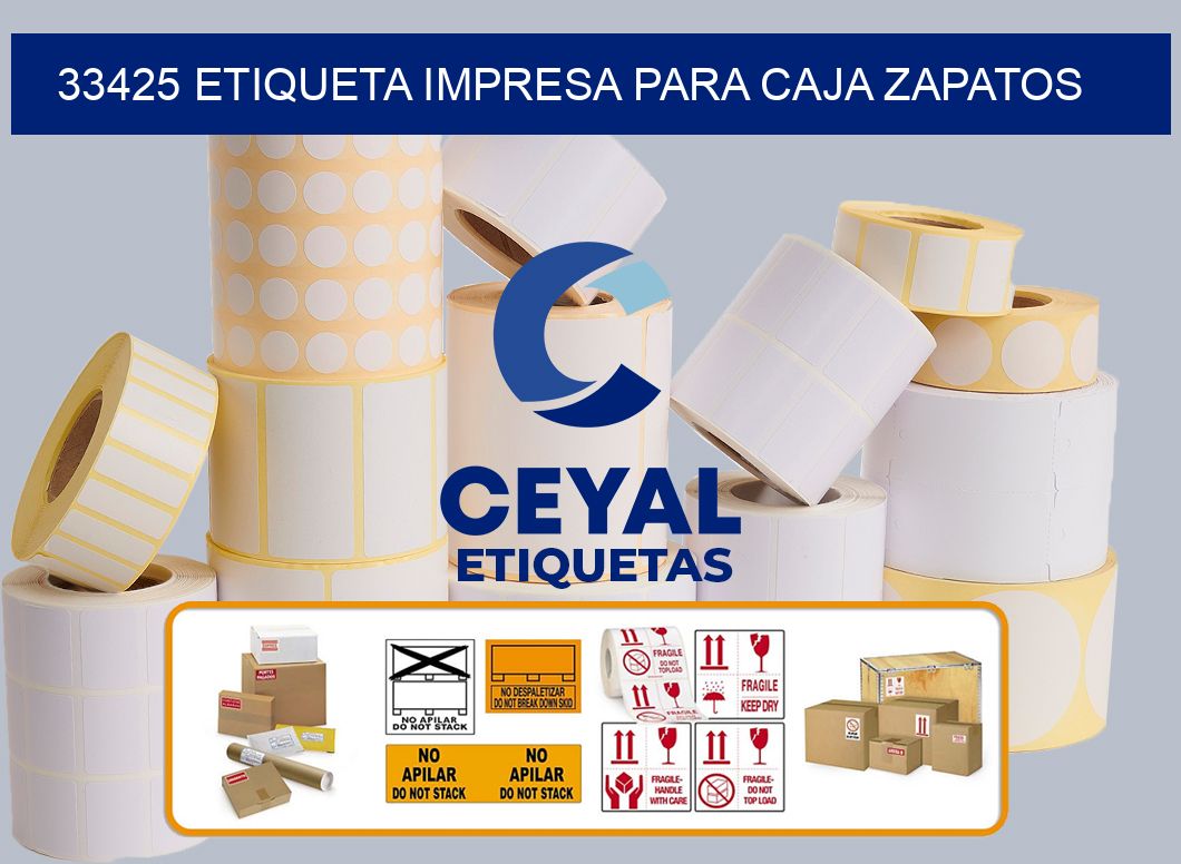 33425 ETIQUETA IMPRESA PARA CAJA ZAPATOS