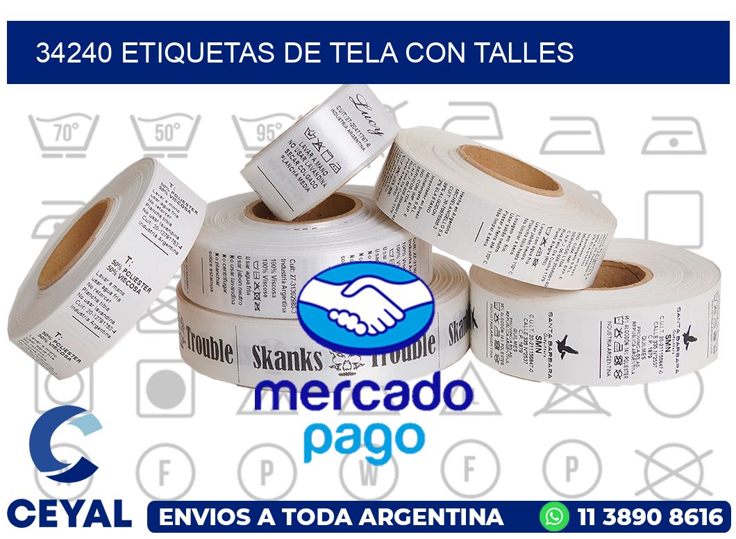34240 ETIQUETAS DE TELA CON TALLES