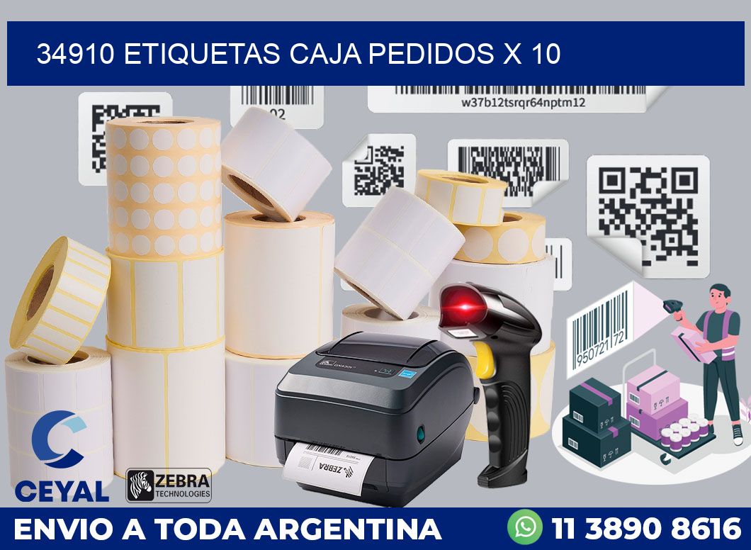 34910 etiquetas caja pedidos x 10