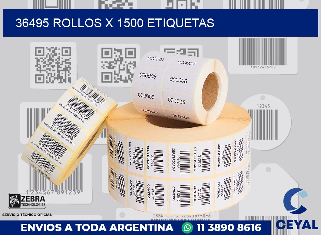 36495 Rollos x 1500 etiquetas
