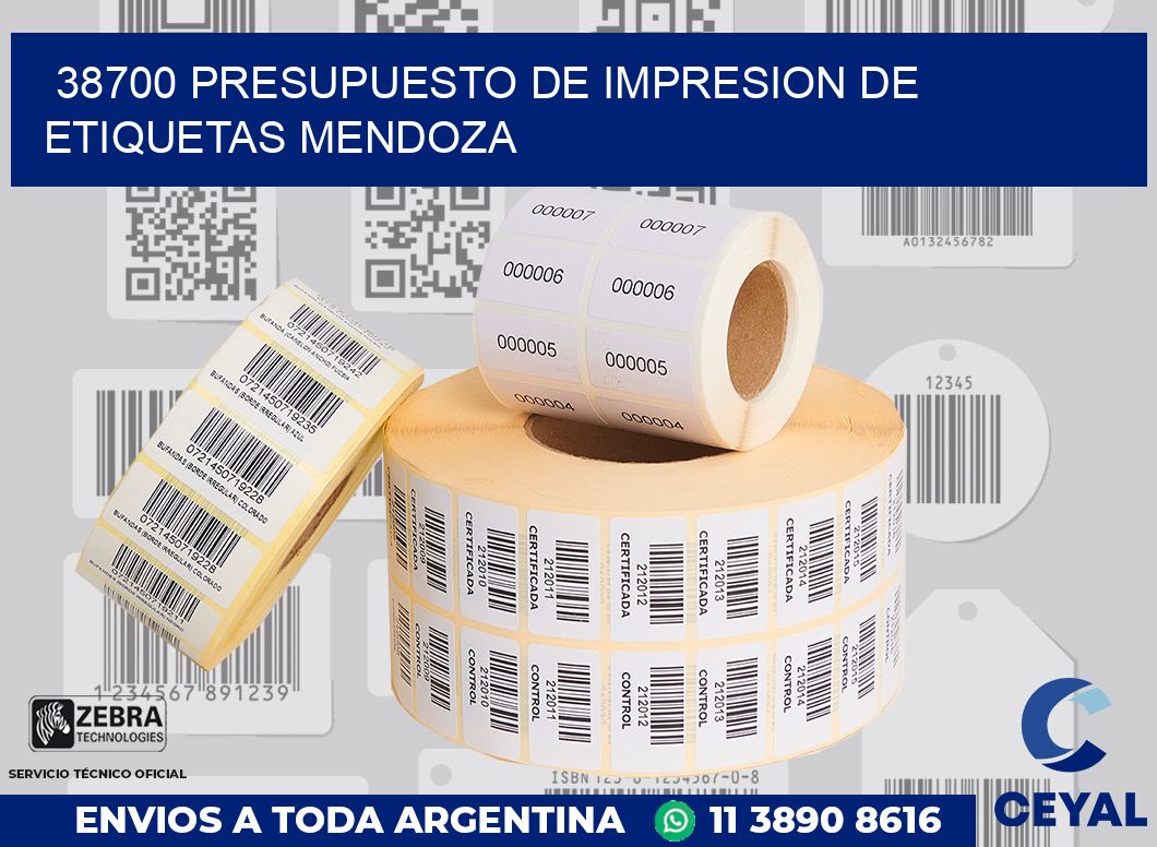 38700 PRESUPUESTO DE IMPRESION DE ETIQUETAS MENDOZA
