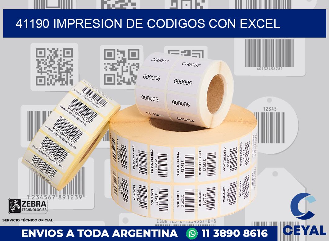 41190 IMPRESION DE CODIGOS CON EXCEL