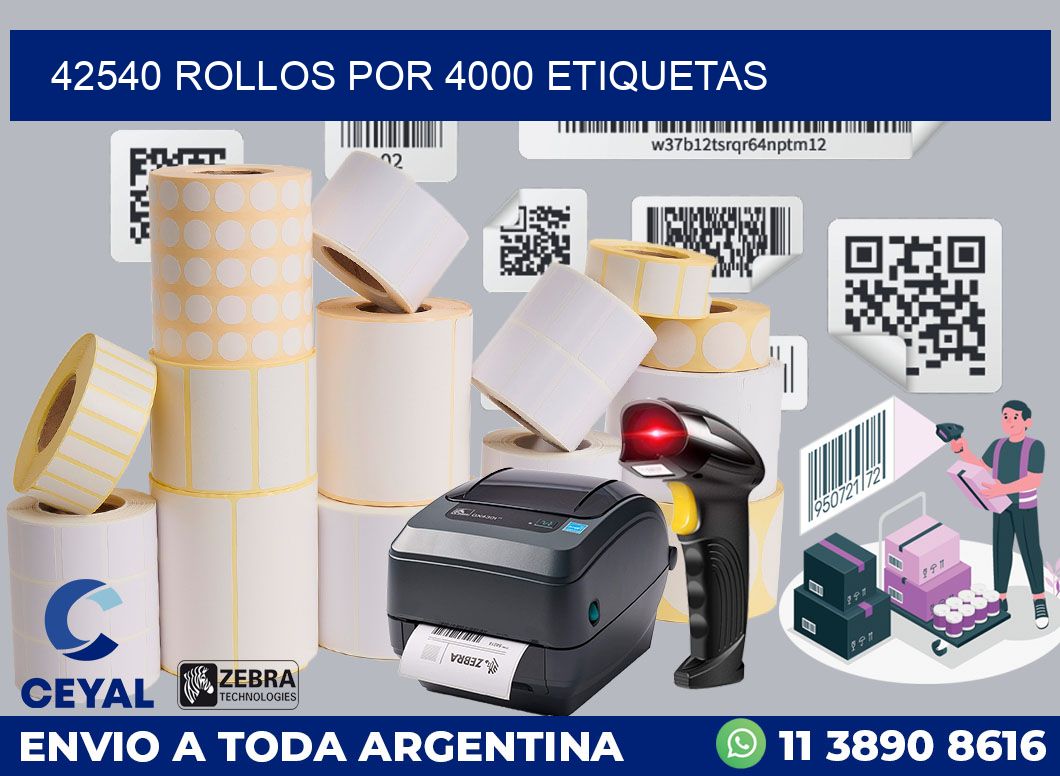 42540 Rollos por 4000 etiquetas