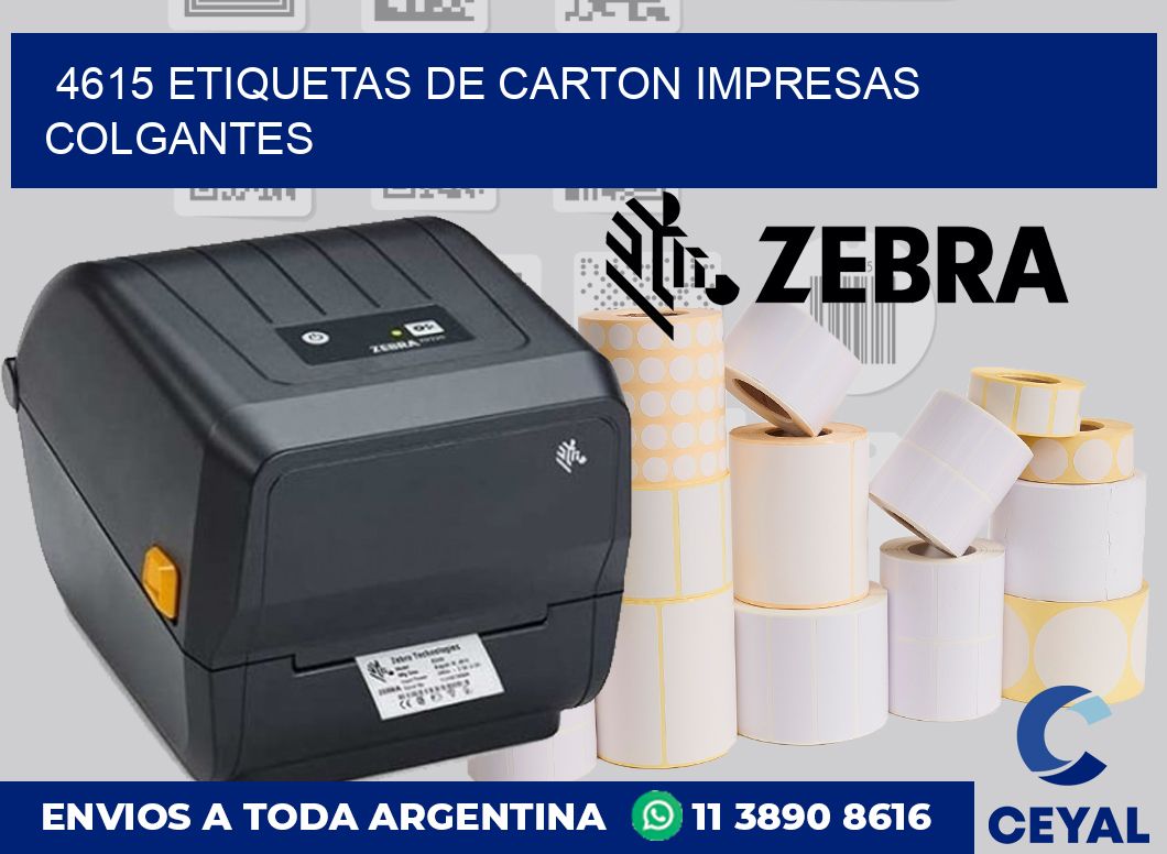 4615 ETIQUETAS DE CARTON IMPRESAS COLGANTES