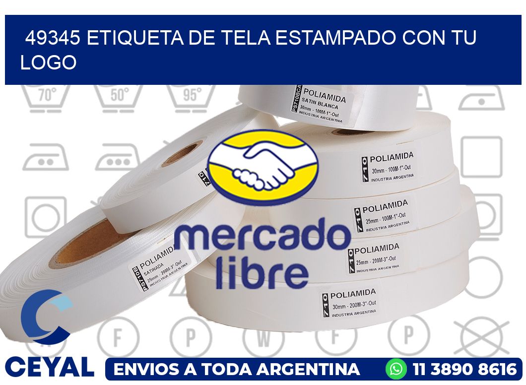 49345 ETIQUETA DE TELA ESTAMPADO CON TU LOGO