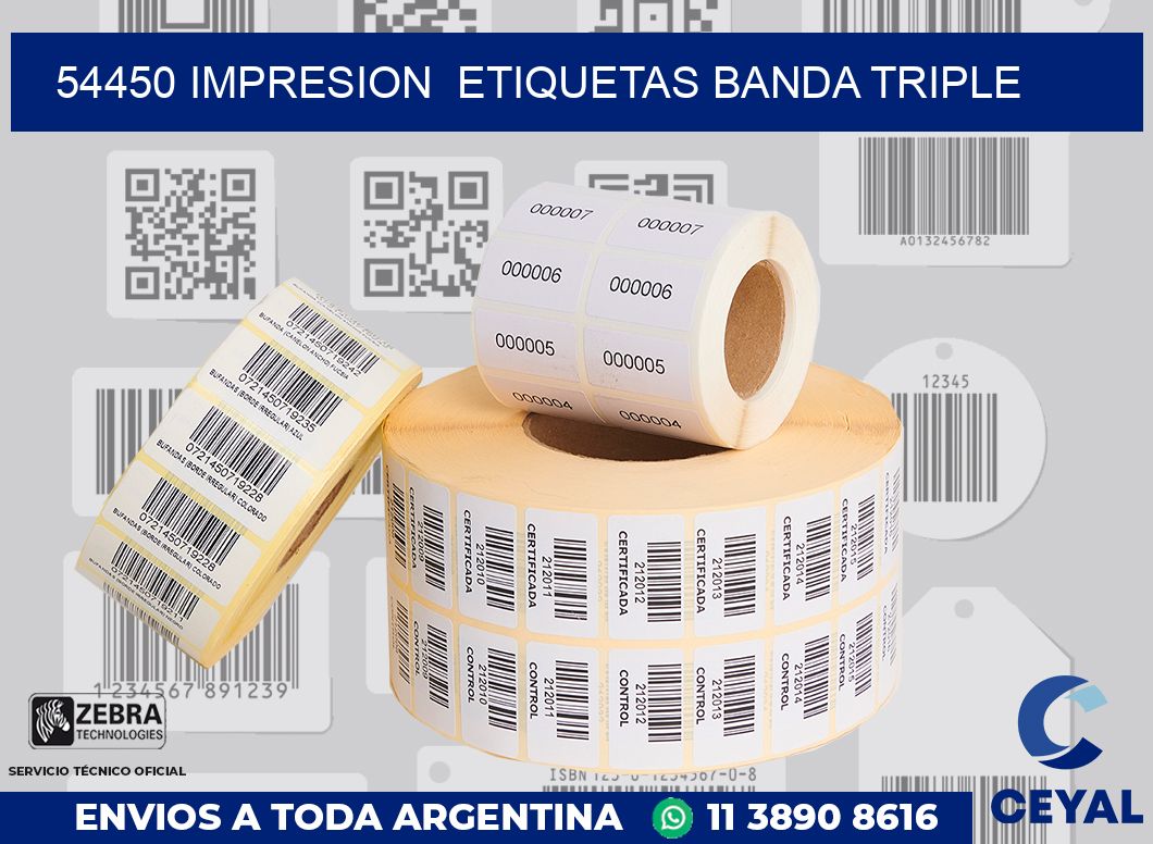 54450 impresion  etiquetas banda triple