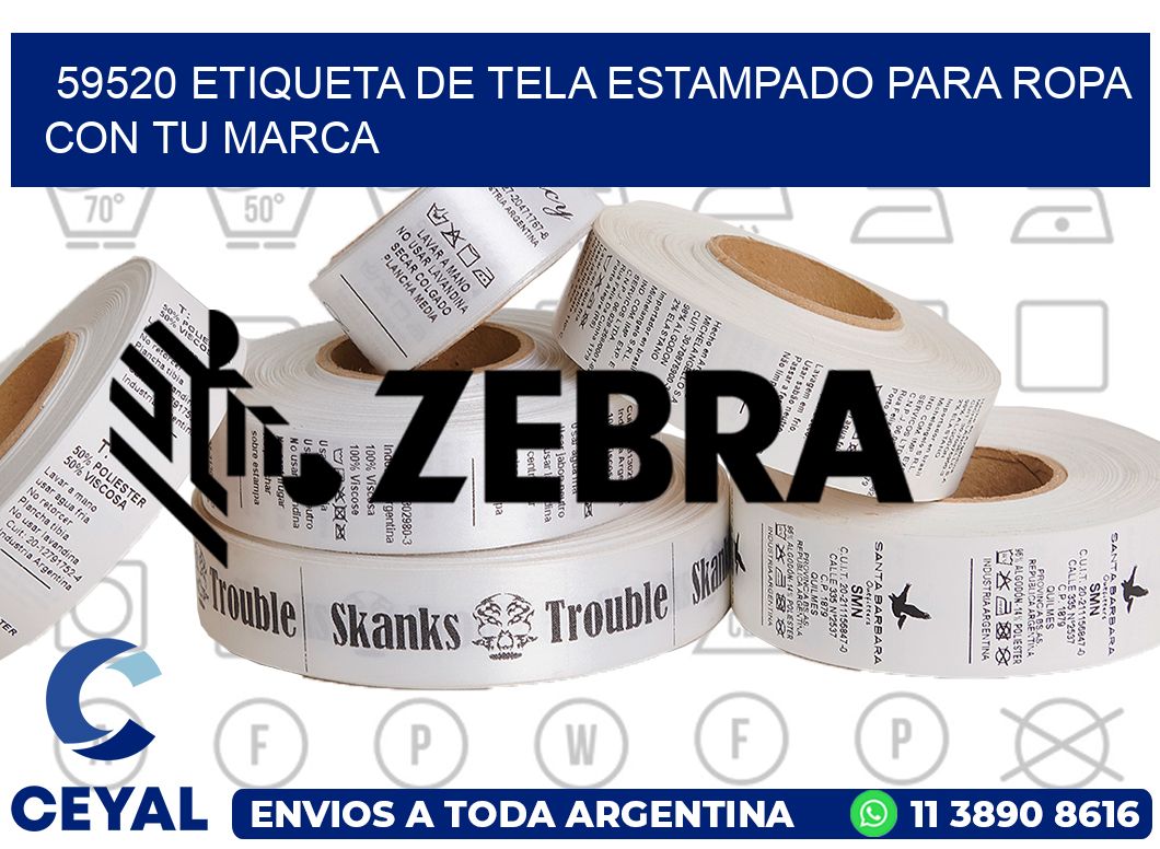59520 ETIQUETA DE TELA ESTAMPADO PARA ROPA CON TU MARCA