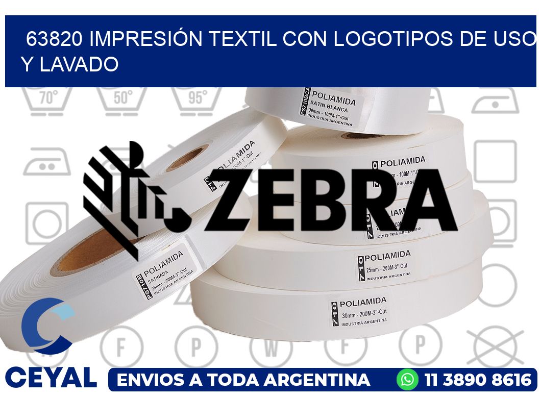63820 IMPRESIÓN TEXTIL CON LOGOTIPOS DE USO Y LAVADO