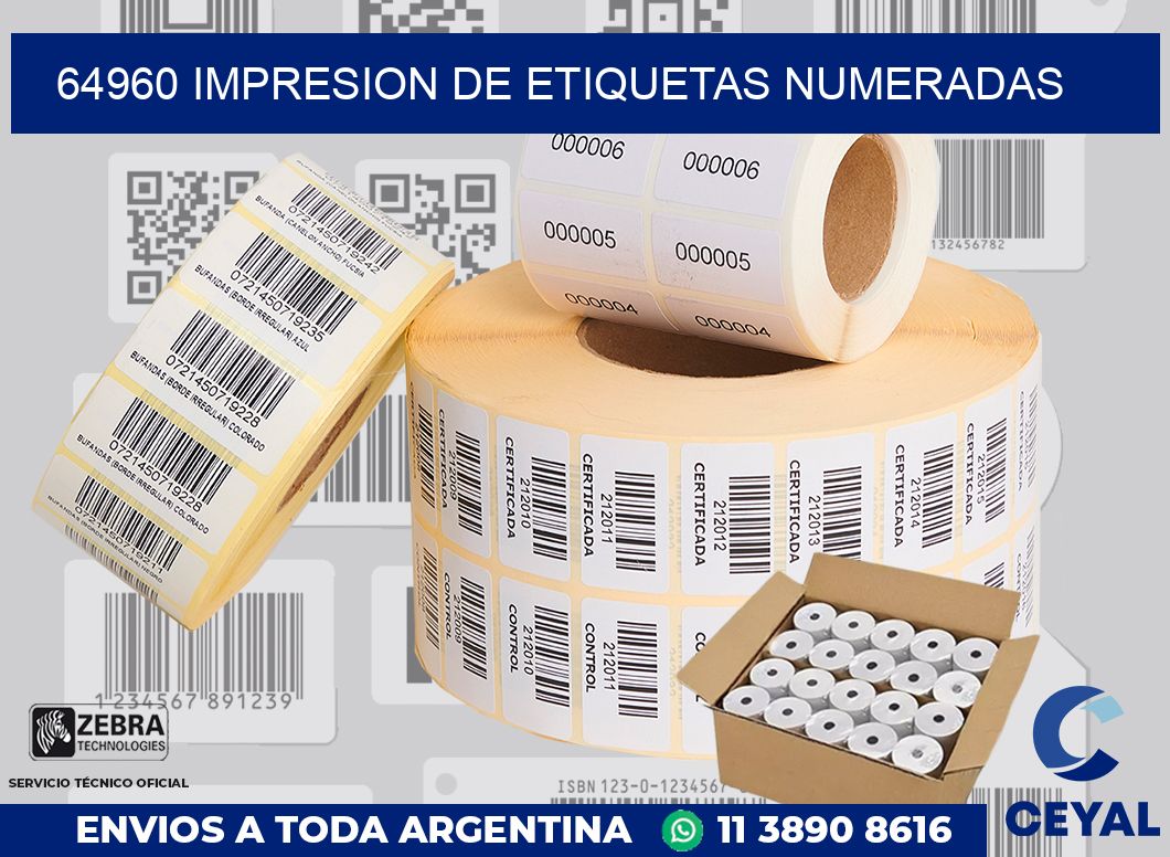64960 IMPRESION DE ETIQUETAS NUMERADAS