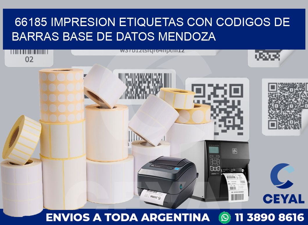 66185 IMPRESION ETIQUETAS CON CODIGOS DE BARRAS BASE DE DATOS MENDOZA