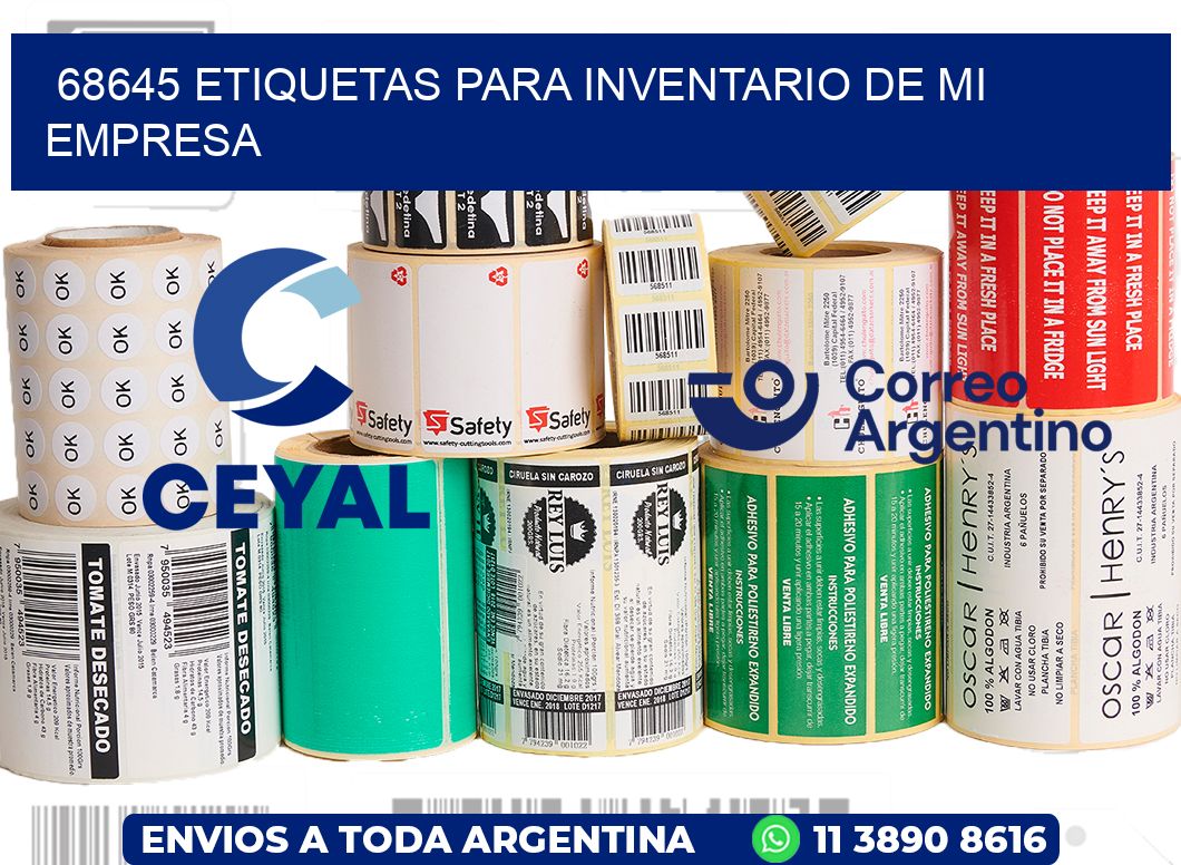 68645 ETIQUETAS PARA INVENTARIO DE MI EMPRESA