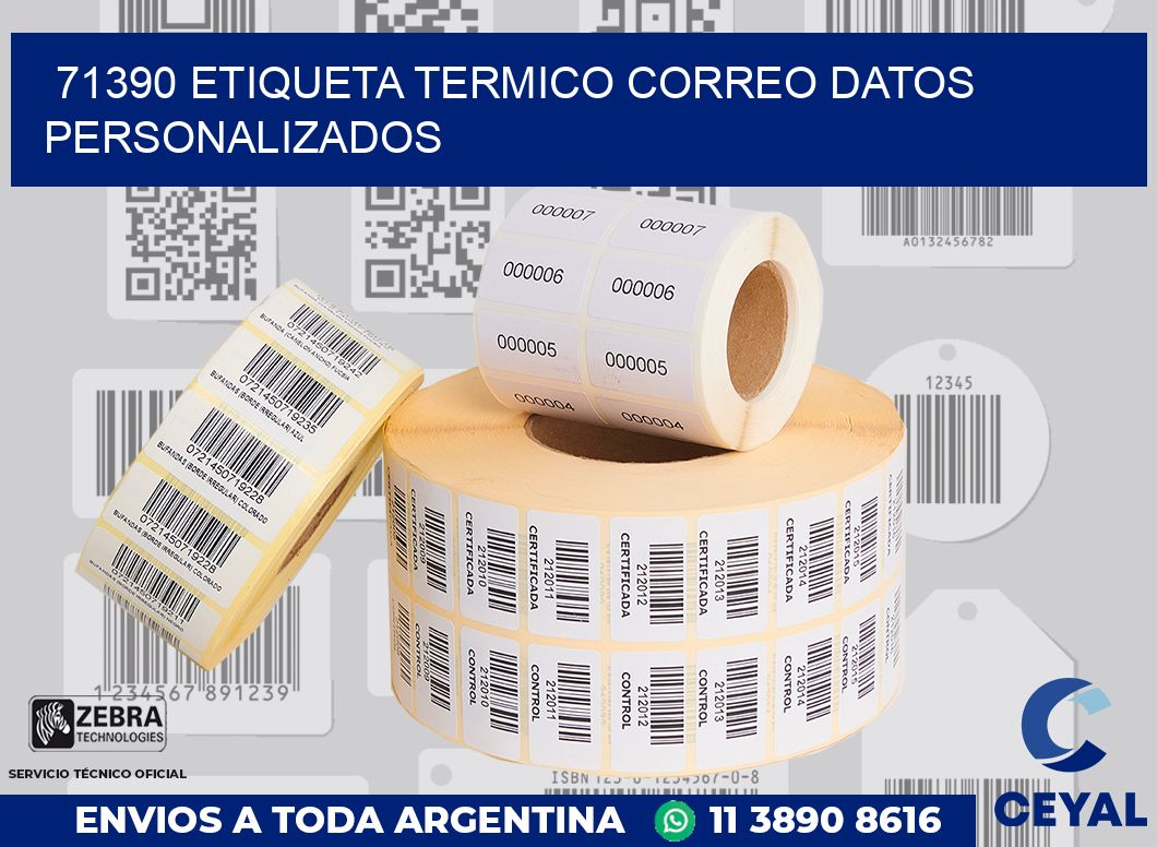 71390 ETIQUETA TERMICO CORREO DATOS PERSONALIZADOS