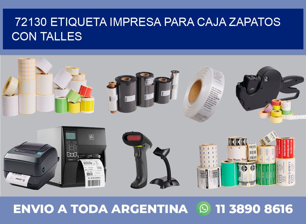 72130 ETIQUETA IMPRESA PARA CAJA ZAPATOS CON TALLES