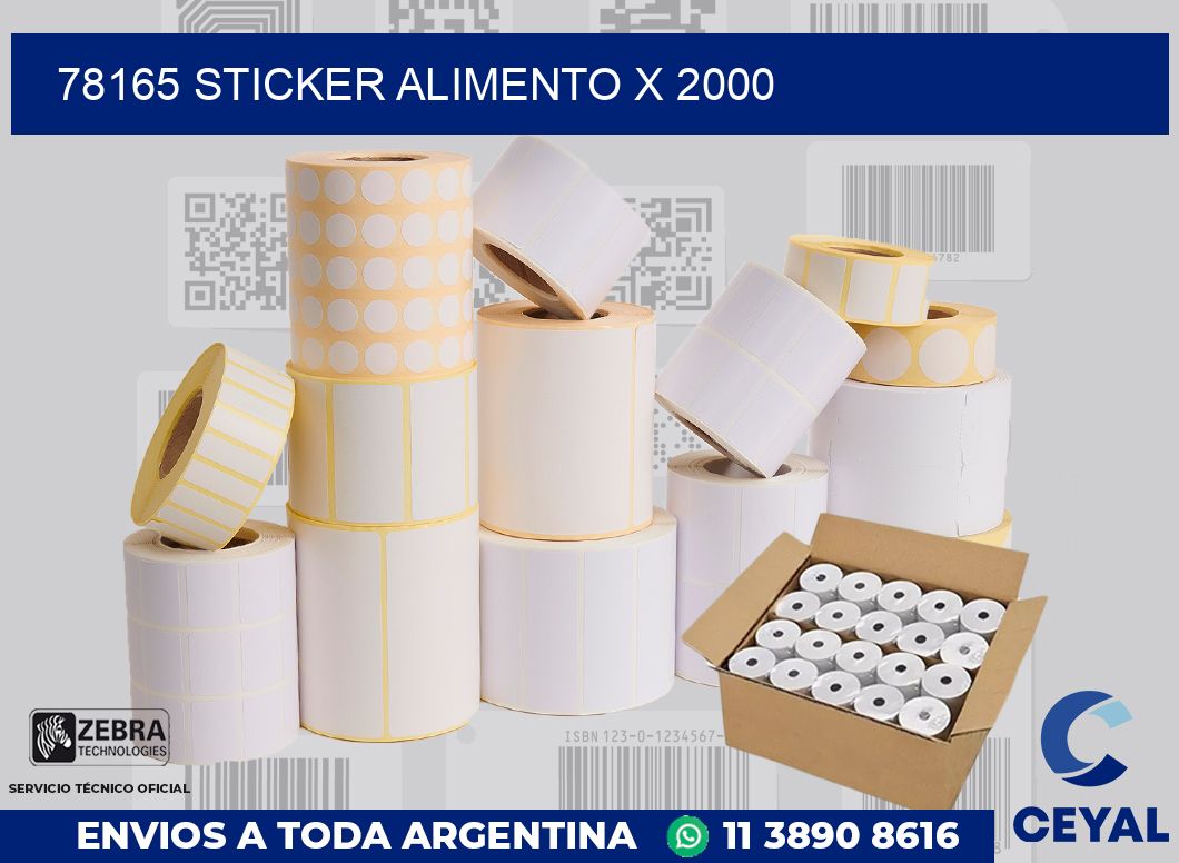 78165 sticker alimento x 2000