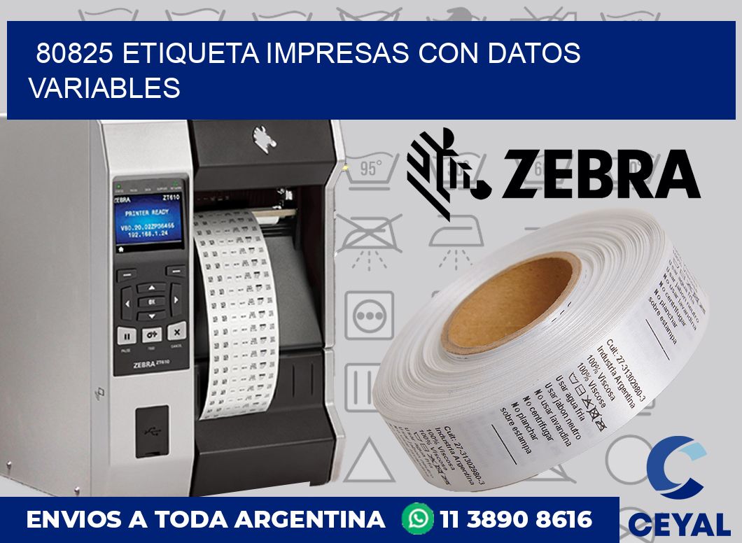 80825 ETIQUETA IMPRESAS CON DATOS VARIABLES