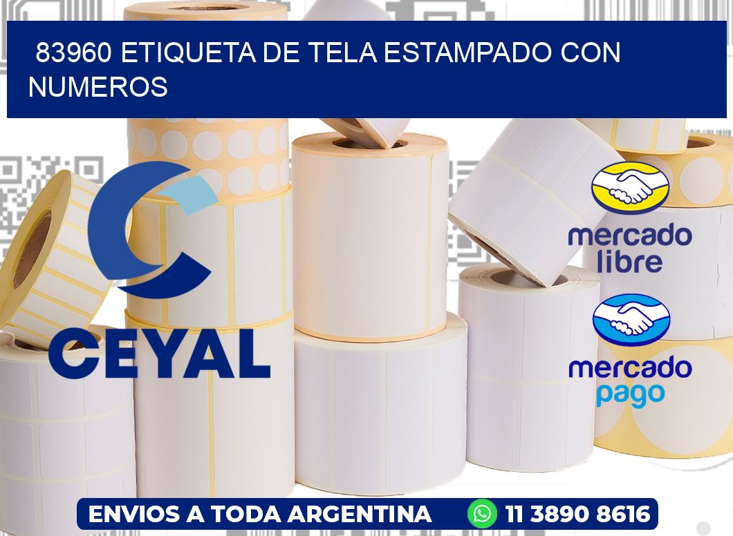 83960 ETIQUETA DE TELA ESTAMPADO CON NUMEROS
