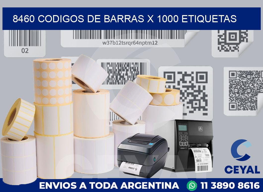 8460 codigos de barras x 1000 etiquetas