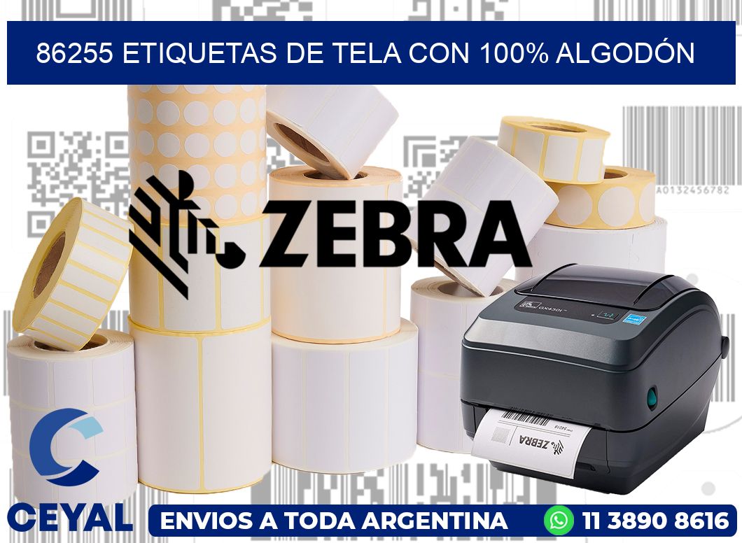 86255 ETIQUETAS DE TELA CON 100% ALGODÓN