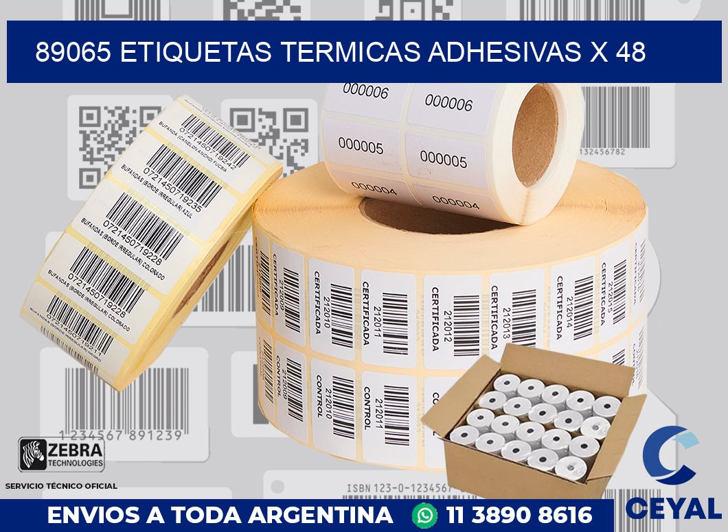 89065 etiquetas termicas adhesivas x 48