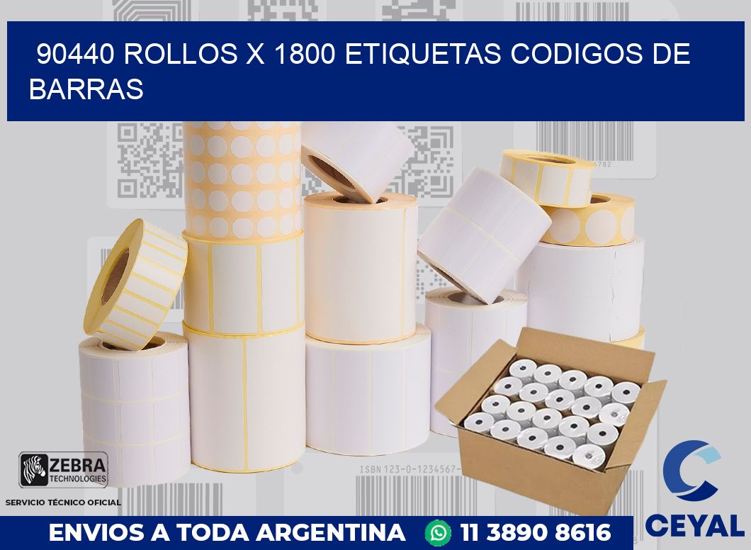90440 Rollos x 1800 etiquetas codigos de barras