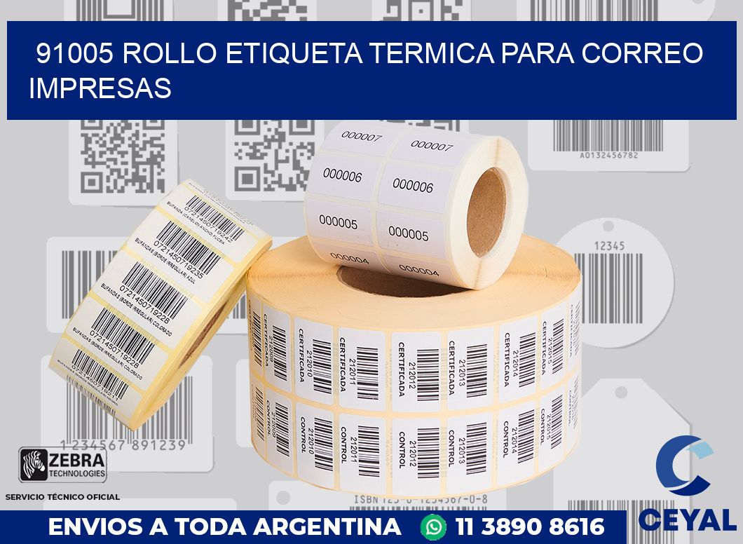 91005 ROLLO ETIQUETA TERMICA PARA CORREO IMPRESAS