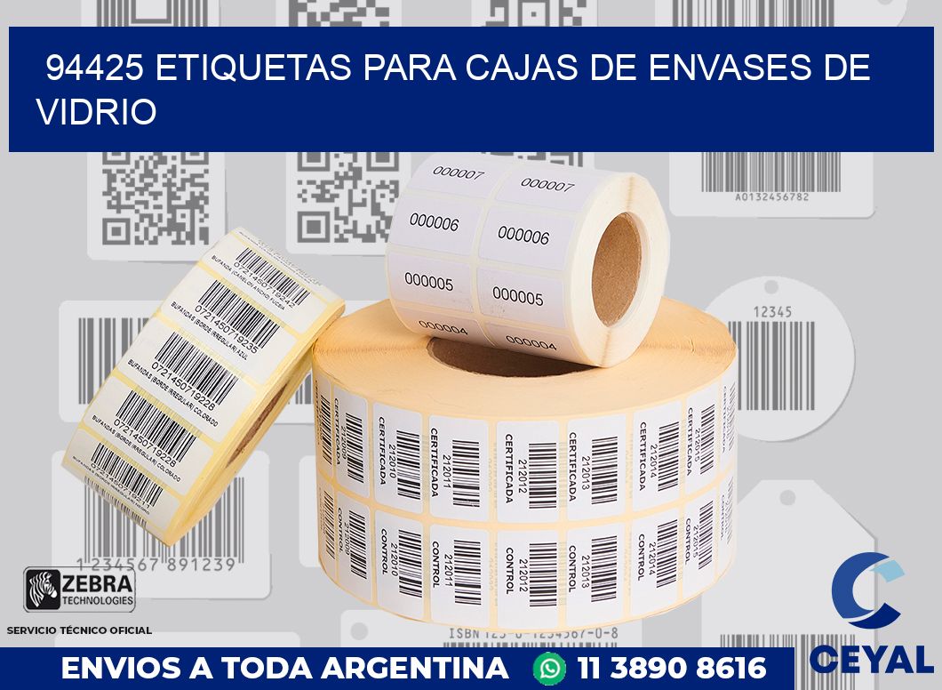 94425 ETIQUETAS PARA CAJAS DE ENVASES DE VIDRIO