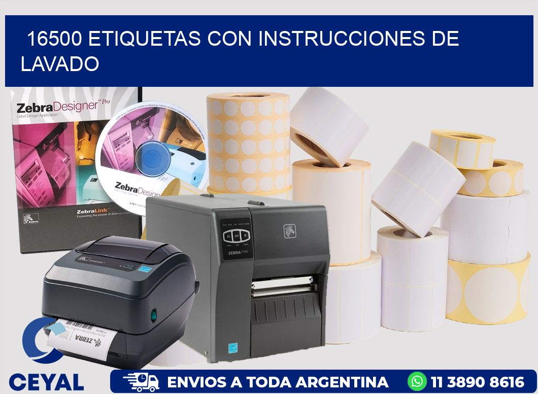16500 ETIQUETAS CON INSTRUCCIONES DE LAVADO