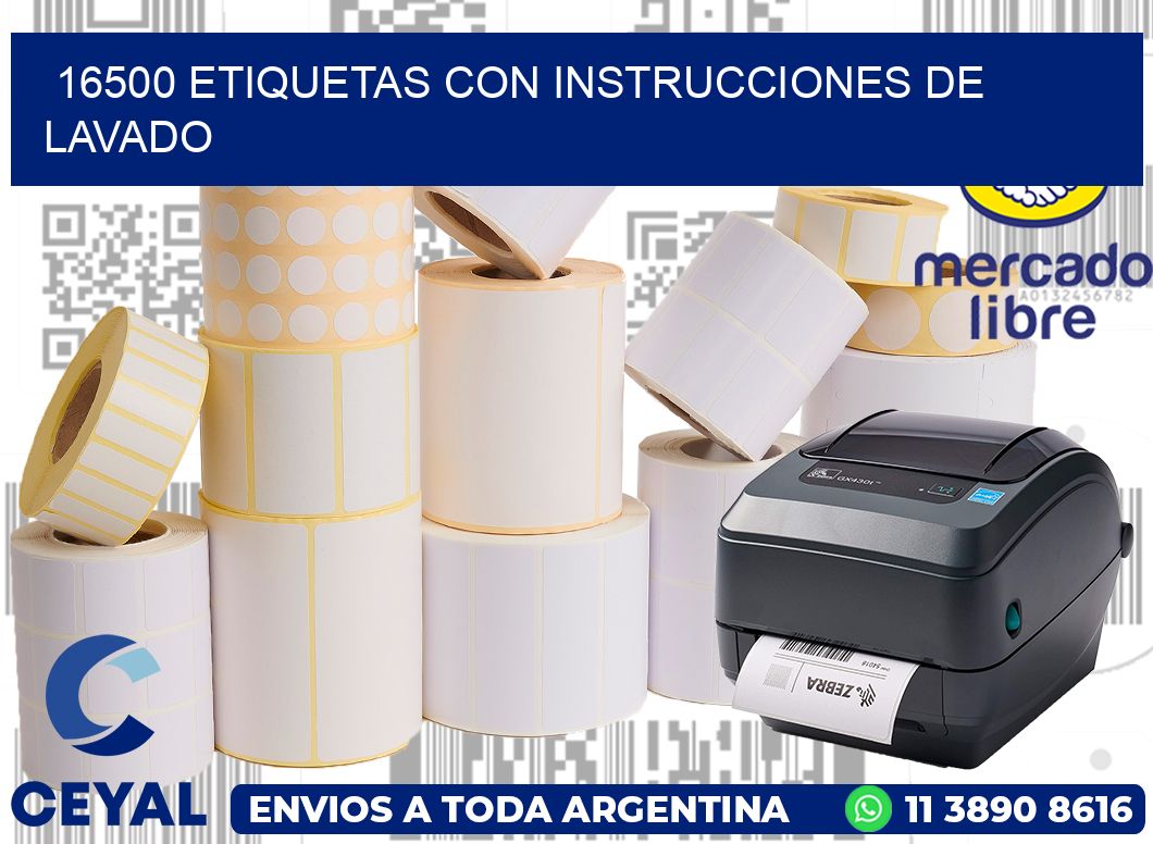 16500 ETIQUETAS CON INSTRUCCIONES DE LAVADO