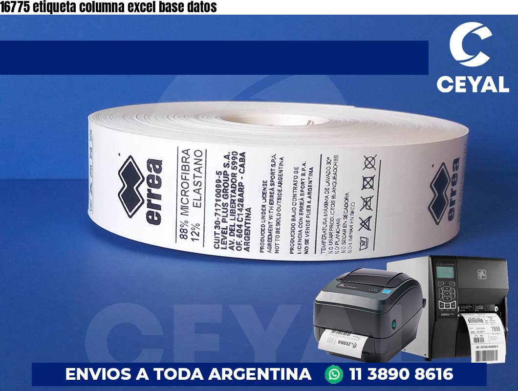 16775 etiqueta columna excel base datos