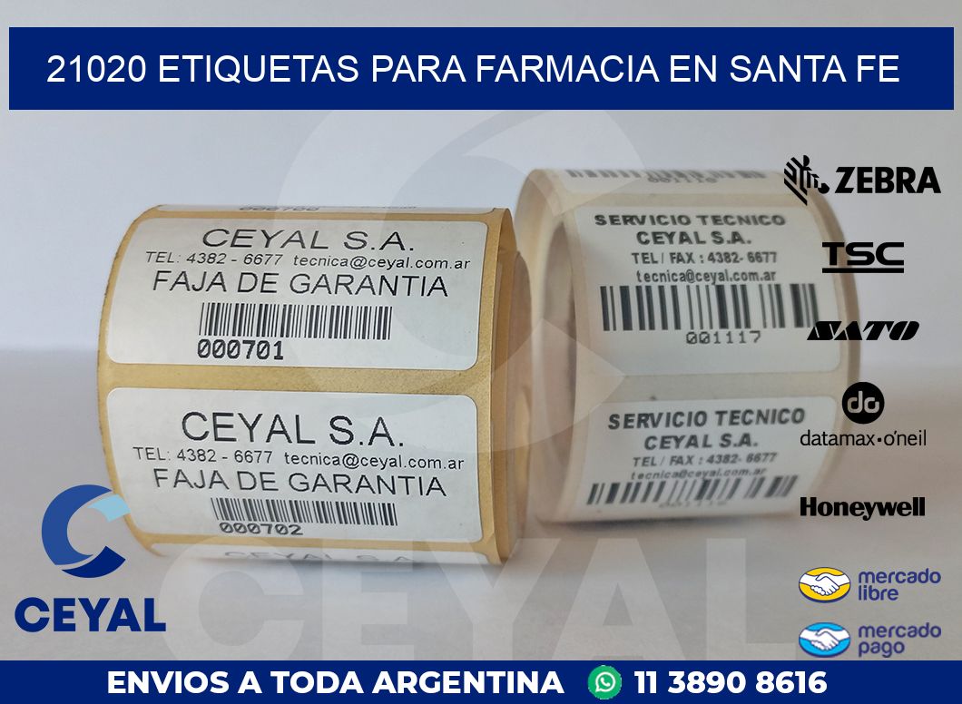 21020 ETIQUETAS PARA FARMACIA EN SANTA FE