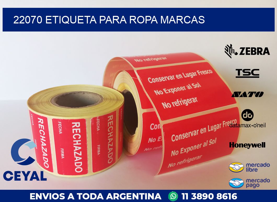 22070 ETIQUETA PARA ROPA MARCAS