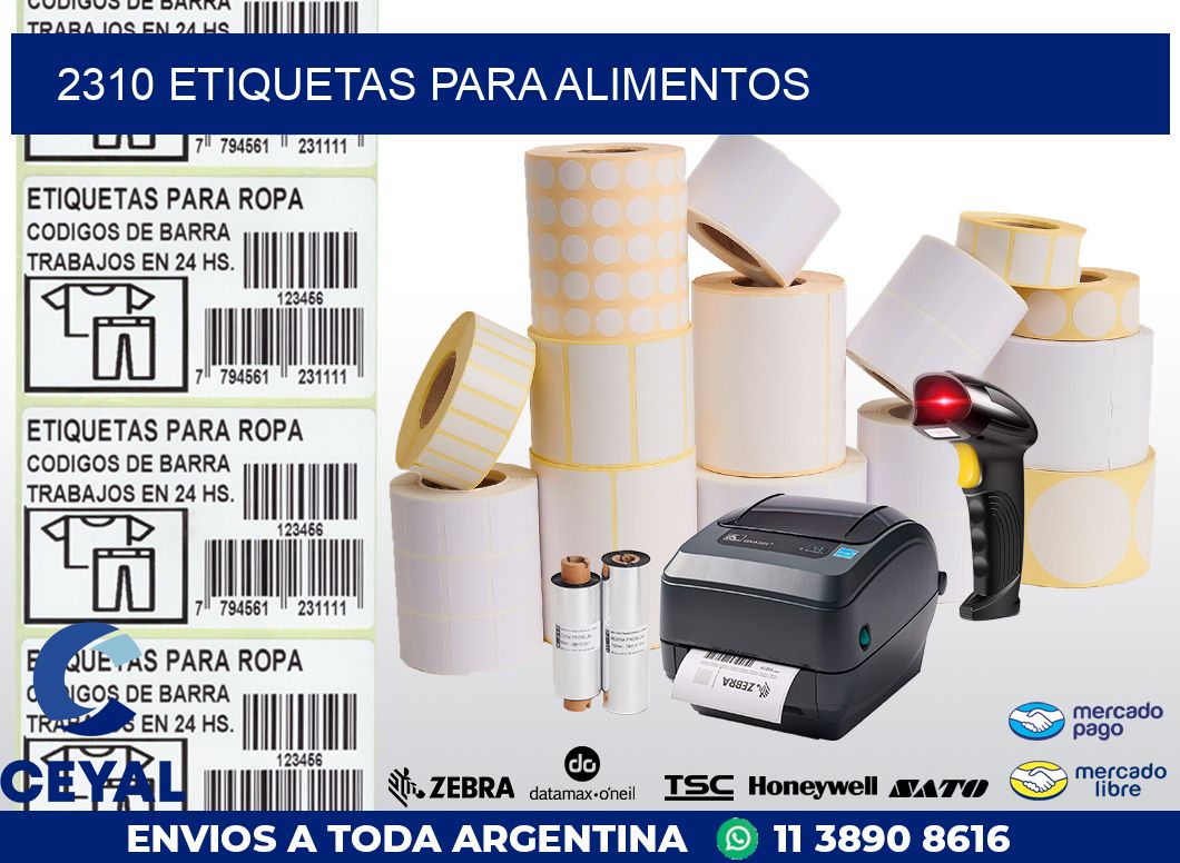 2310 ETIQUETAS PARA ALIMENTOS