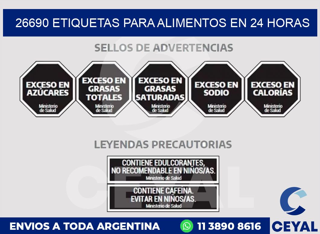 26690 ETIQUETAS PARA ALIMENTOS EN 24 HORAS