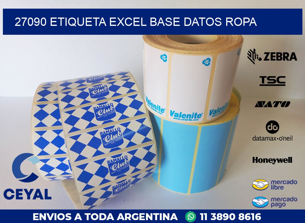 27090 etiqueta excel base datos ropa