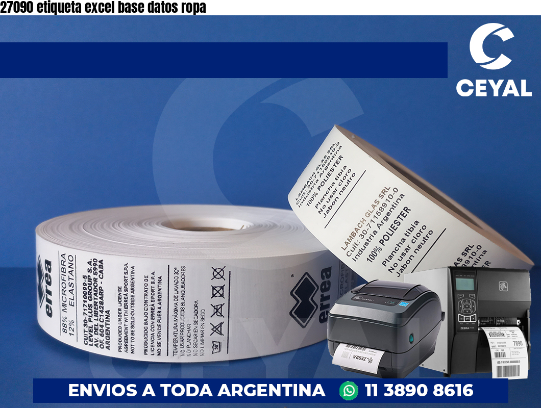 27090 etiqueta excel base datos ropa