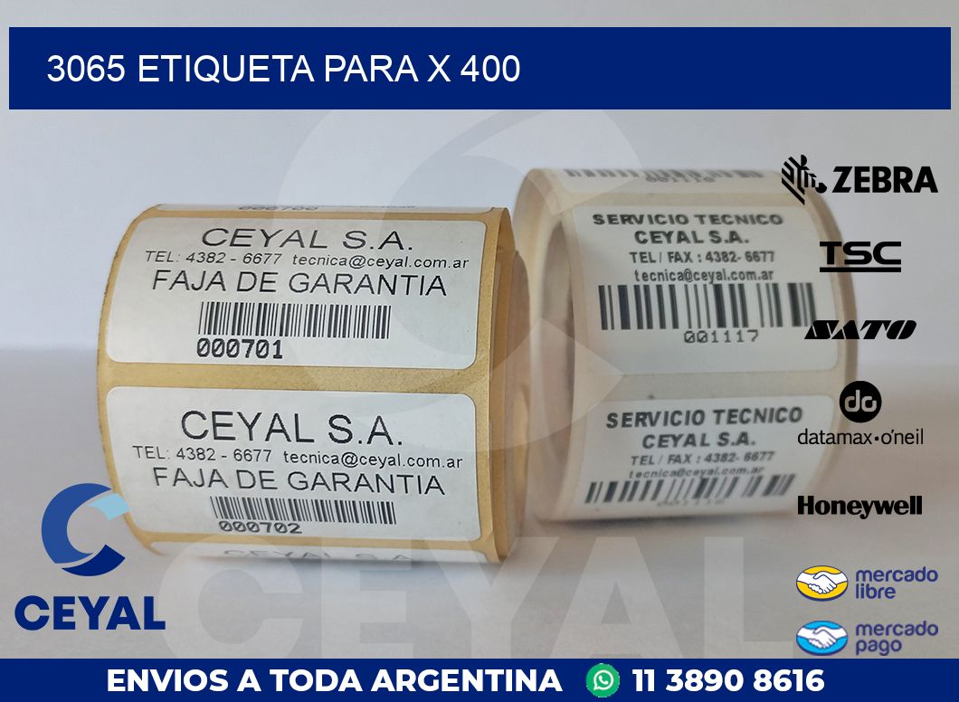 3065 ETIQUETA PARA X 400
