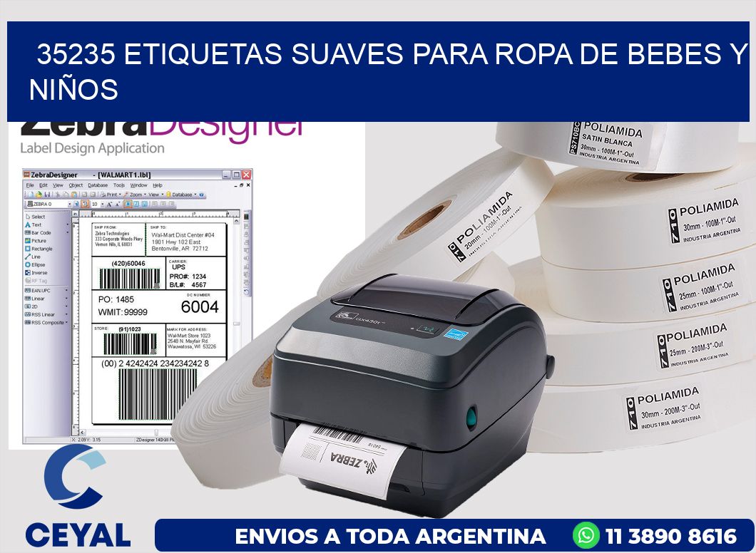 35235 ETIQUETAS SUAVES PARA ROPA DE BEBES Y NIÑOS
