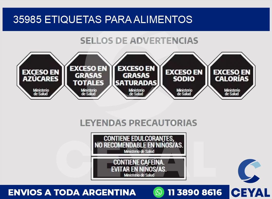 35985 ETIQUETAS PARA ALIMENTOS