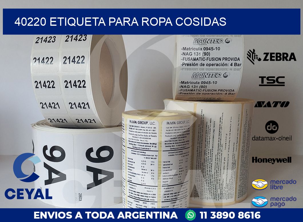 40220 ETIQUETA PARA ROPA COSIDAS