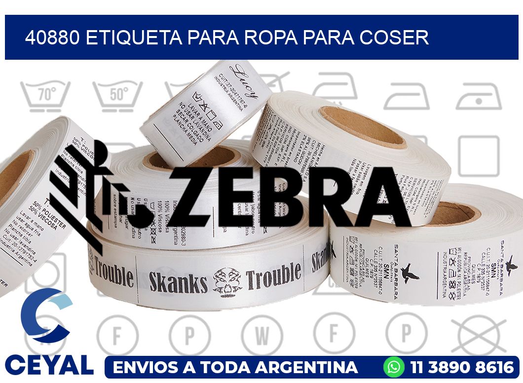 40880 ETIQUETA PARA ROPA PARA COSER