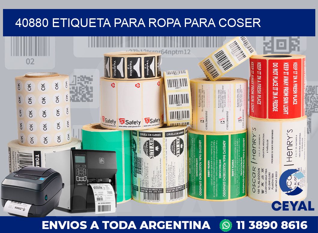 40880 ETIQUETA PARA ROPA PARA COSER
